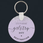 Custom Girls Trip | Girls Weekend Glitter Confetti Keychain<br><div class="desc">Custom Girls Trip | Girls Weekend Glitter Confetti effect - This customizable design is perfect for a girls trip or weekend!</div>