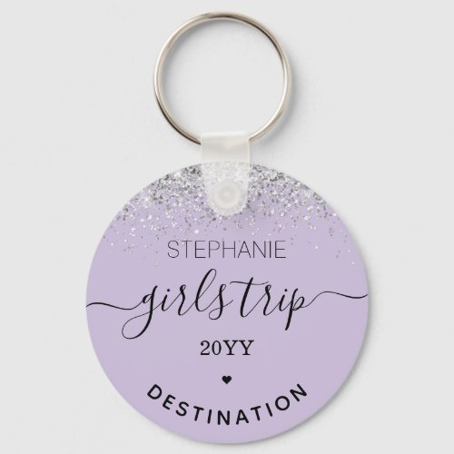 Custom Girls Trip  Girls Weekend Glitter Confetti Keychain