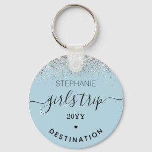 Custom Girls Trip   Girls Weekend Glitter Confetti Keychain