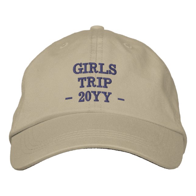 Custom Girls Trip | Girls Weekend Vacation Embroidered Baseball Cap (Front)