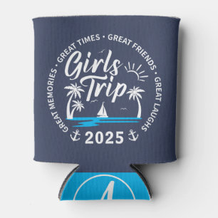 Custom Girls Trip Group Matching Beach Vacation Can Cooler