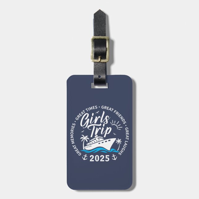 Custom Girls Trip Group Matching Cruise Vacation Luggage Tag (Front Vertical)