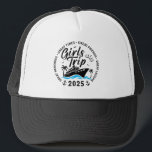 Custom Girls Trip Group Matching Cruise Vacation Trucker Hat<br><div class="desc">This custom Girls Trip T-shirt is the perfect uniform for your 2025 girls trip,  bachelorette bash,  cruise trip,  or weekend getaway. This hat is perfect for group photos,  beach walks,  wine tours,  or just causing a little stylish chaos.</div>