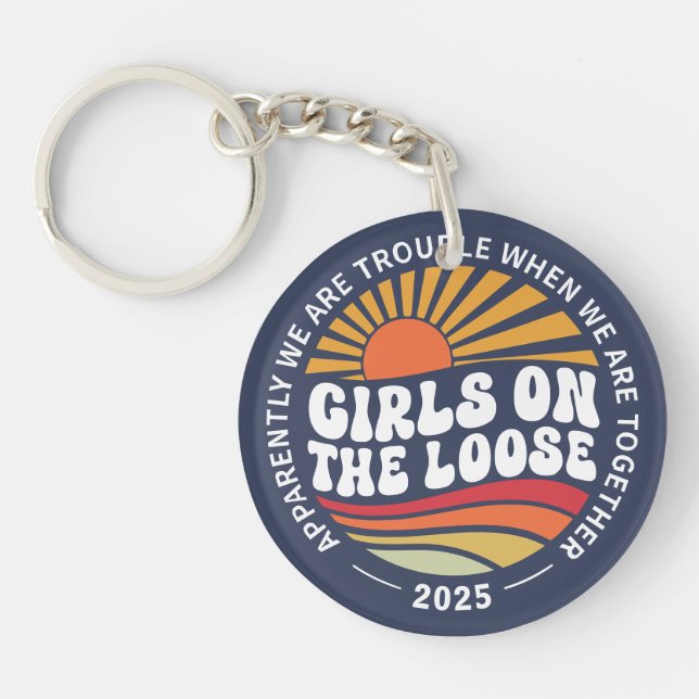 Custom Girls Trip Group Matching Summer Vacation Keychain (Front)