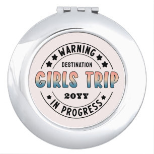 Custom Girls Trip in Progress Gradient Funny Compact Mirror