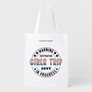 Custom Girls Trip in Progress Gradient Funny Grocery Bag