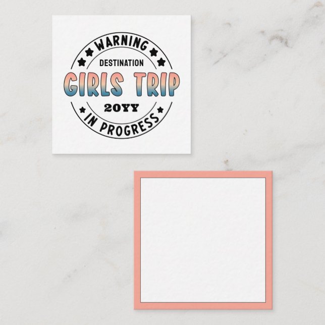 Custom Girls Trip in Progress Gradient Funny Note Card (Front/Back)