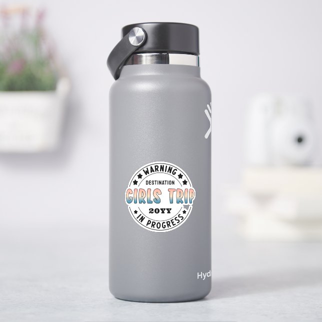 Custom Girls Trip in Progress Gradient Funny Sticker (HydroFlask)
