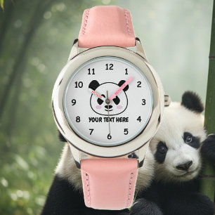 Custom girl's watch with cute panda bear cartoon