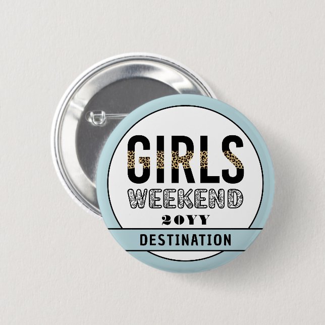 Custom Girls Weekend Girls Trip Vacation Button (Front & Back)