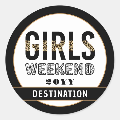 Custom Girls Weekend Girls Trip Vacation Classic Round Sticker