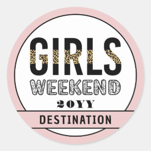 Custom Girls Weekend Girls Trip Vacation Classic Round Sticker