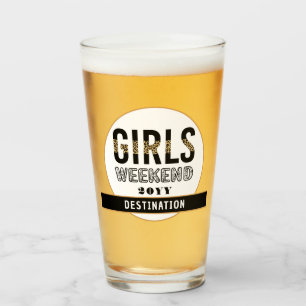 Custom Girls Weekend Girls Trip Vacation Glass