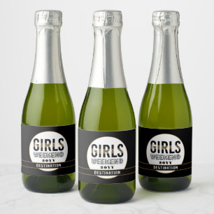 Custom Girls Weekend Girls Trip Vacation Sparkling Wine Label