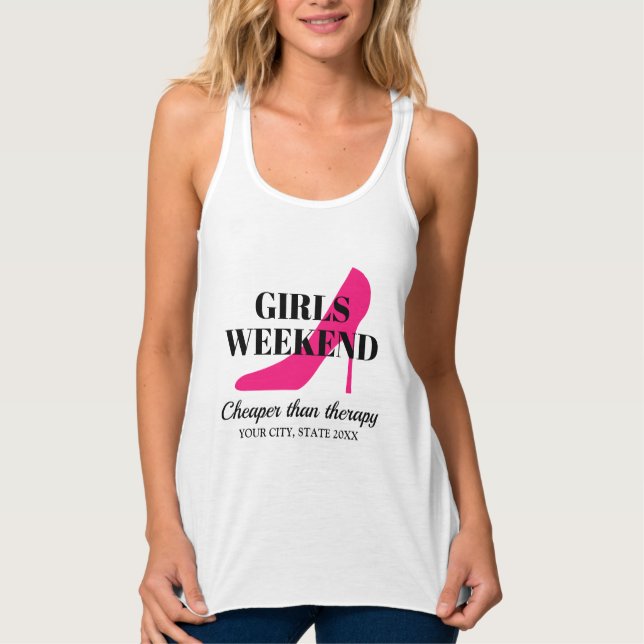 Custom girls weekend trip getaway travel tank tops (Front)