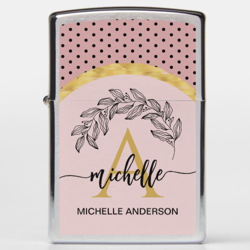 Custom Girly Blush Pink Gold Script Zippo Lighter