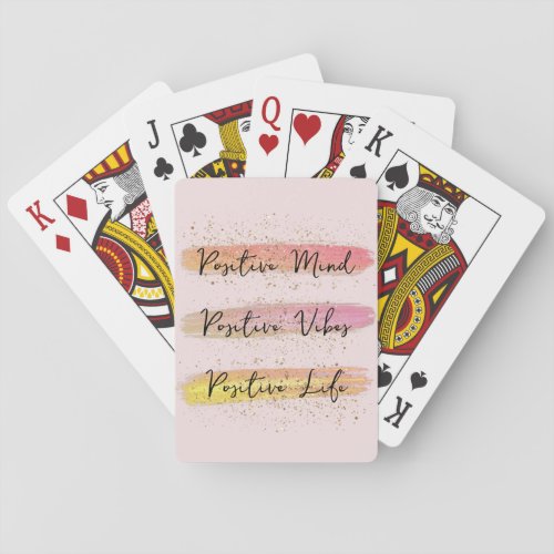 Custom Girly Blush Pink Script Motivational Quote Playing Cards
