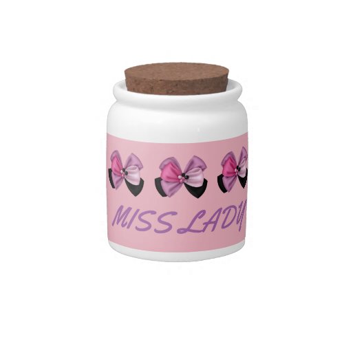 Custom Girly Bow Pet Treat Jar