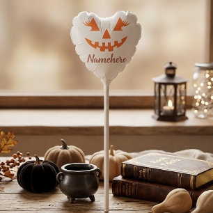 Custom Girly Jack O Lantern Pumpkin Halloween Balloon