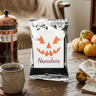 Custom Girly Jack O Lantern Pumpkin Halloween Coffee Drink Mix