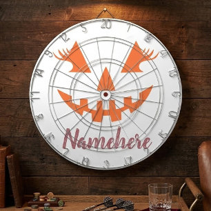 Custom Girly Jack O Lantern Pumpkin Halloween Dart Board