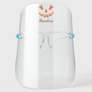 Custom Girly Jack O Lantern Pumpkin Halloween Face Shield