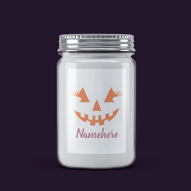 Custom Girly Jack O Lantern Pumpkin Halloween Food Label (Creator Uploaded)