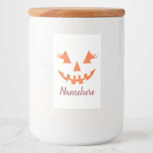 Custom Girly Jack O Lantern Pumpkin Halloween Food Label