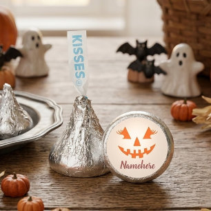 Custom Girly Jack O Lantern Pumpkin Halloween Hershey®'s Kisses®