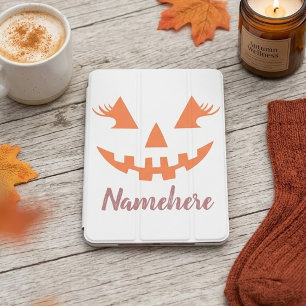 Custom Girly Jack O Lantern Pumpkin Halloween iPad Mini Cover