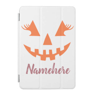 Custom Girly Jack O Lantern Pumpkin Halloween iPad Mini Cover