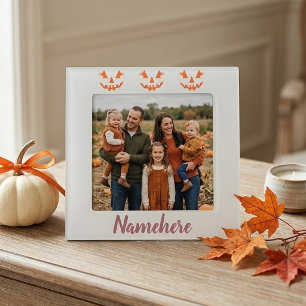 Custom Girly Jack O Lantern Pumpkin Halloween Magnetic Frame