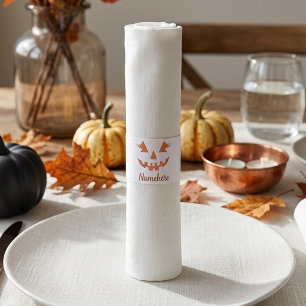 Custom Girly Jack O Lantern Pumpkin Halloween Napkin Bands