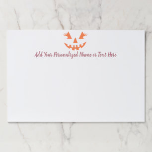 Custom Girly Jack O Lantern Pumpkin Halloween Paper Pad