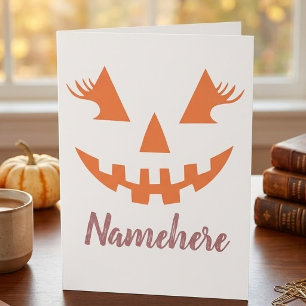 Custom Girly Jack O Lantern Pumpkin Halloween Pocket Folder