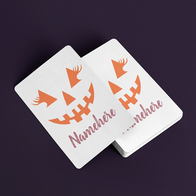 Custom Girly Jack O Lantern Pumpkin Halloween Poker Cards (Creator Uploaded)