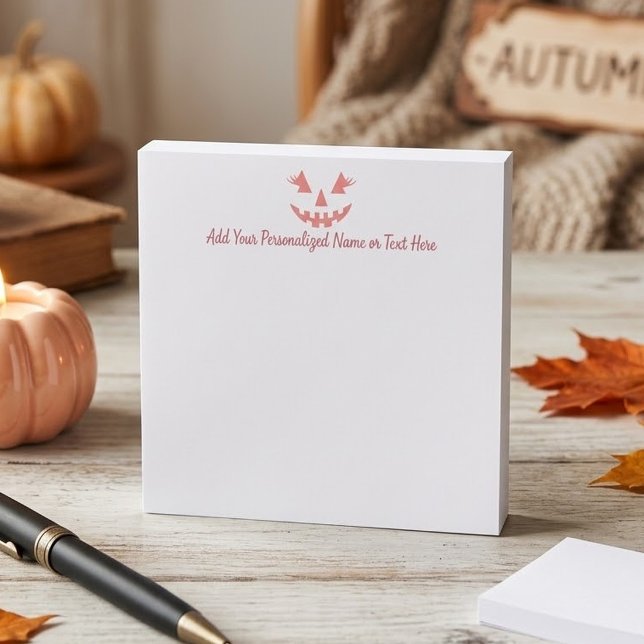 Custom Girly Jack O Lantern Pumpkin Halloween Post-it Notes (Creator Uploaded)