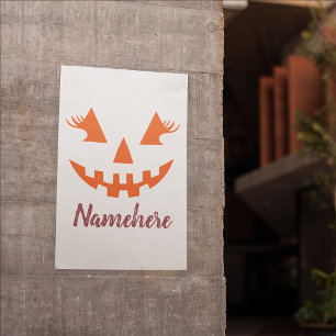 Custom Girly Jack O Lantern Pumpkin Halloween Poster