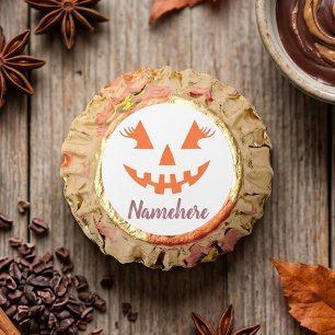 Custom Girly Jack O Lantern Pumpkin Halloween Reese's Peanut Butter Cups