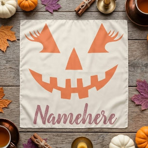Custom Girly Jack O Lantern Pumpkin Halloween Scarf