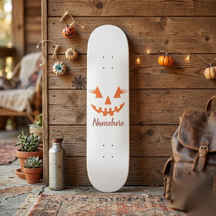 Custom Girly Jack O Lantern Pumpkin Halloween Skateboard