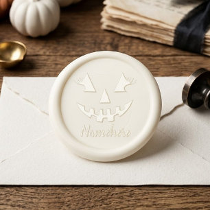 Custom Girly Jack O Lantern Pumpkin Halloween Wax Seal Sticker
