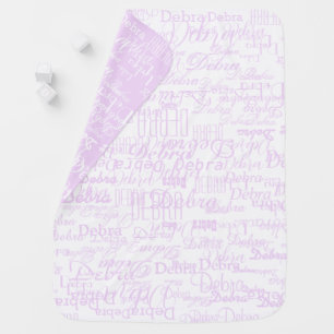 Custom Girly Names, Personalized Pale Lavender Baby Blanket
