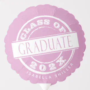 Custom Girly Pink Graduate  Balloon