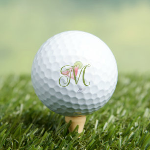 Custom Girly Pink Martini Monogram Golf Balls