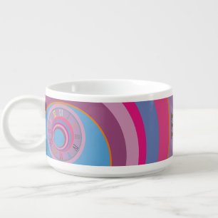Custom girly pretty swirl circles tornado cute art bowl