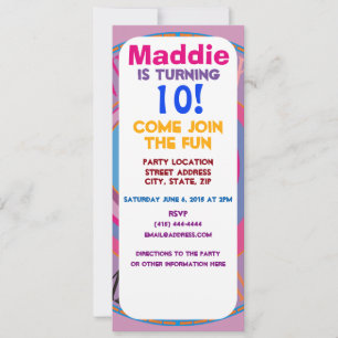 Custom girly pretty swirl circles tornado cute art invitation