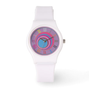 Custom girly pretty swirl circles tornado cute art watch