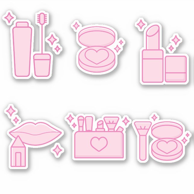 Custom girly stuff, makeup sticker, lipstick sticker (Front)