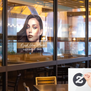 Custom Glam Beauty Salon Gold Makeup Window Cling